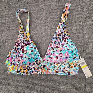 Anne Cole Women Bikini Top Abstract Brushstroke Print Swimwear Multi M